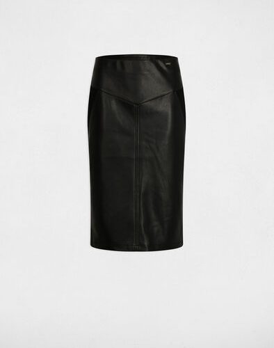 Rok met pu leer zwart Jmado