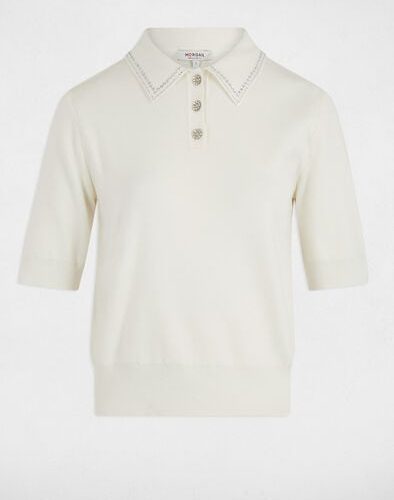 Polo truitje met bling bling Ecru
