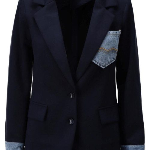 You're my lobster(K-design) - Blazer met jeans zakje navy (C170L)