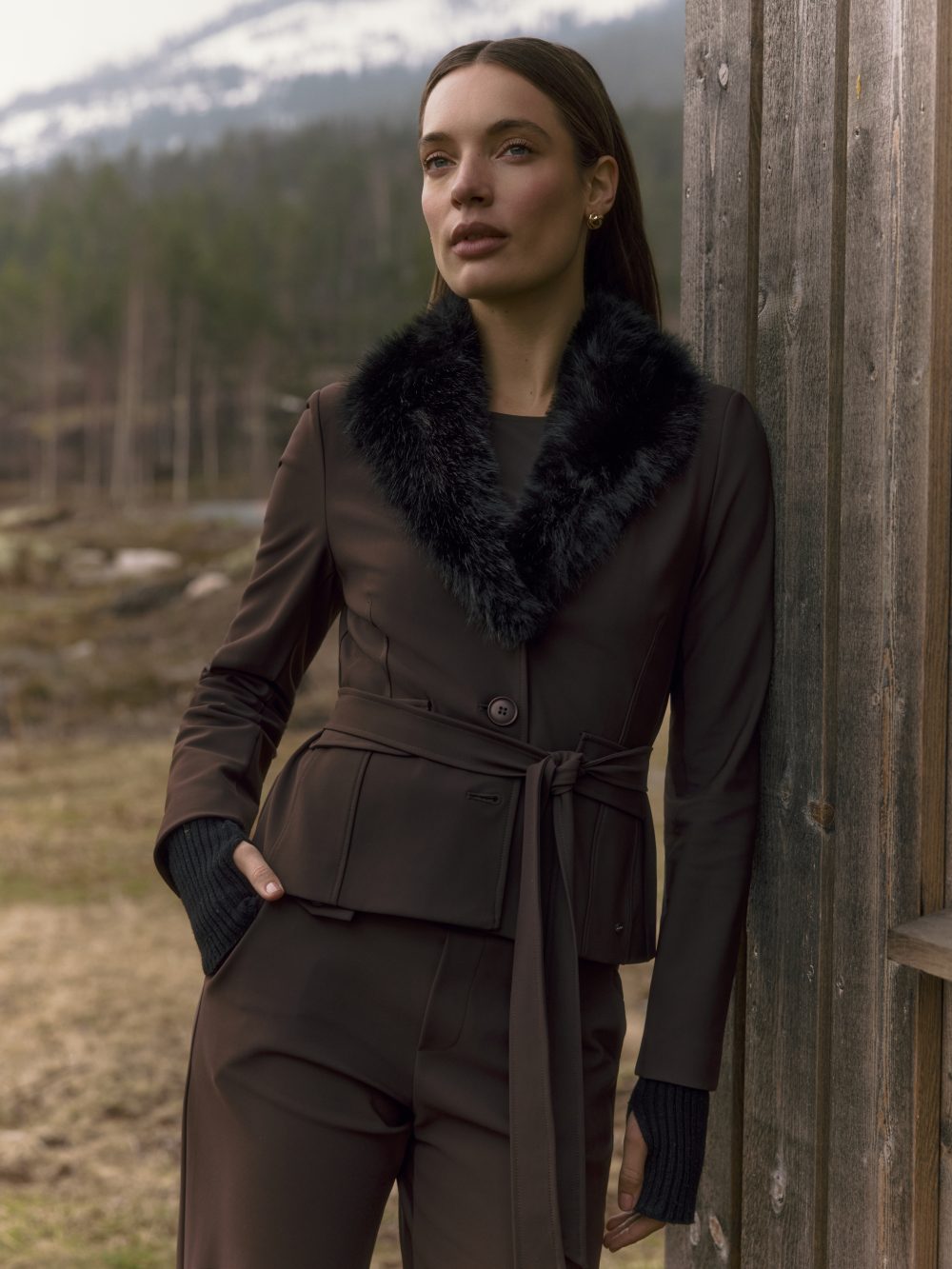 Dena bonded Blazer dark brown - Afbeelding 3